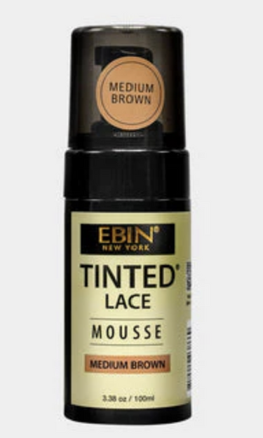 EBIN New York Tinted Lace Mousse bottle in Medium Brown on a white background